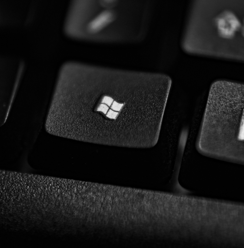Close-up of a computer keyboard showing the Windows key, a shortcut for Microsoft’s Copilot