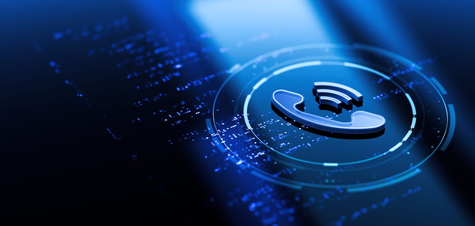 Digital phone icon representing cloud-based business communication technology.