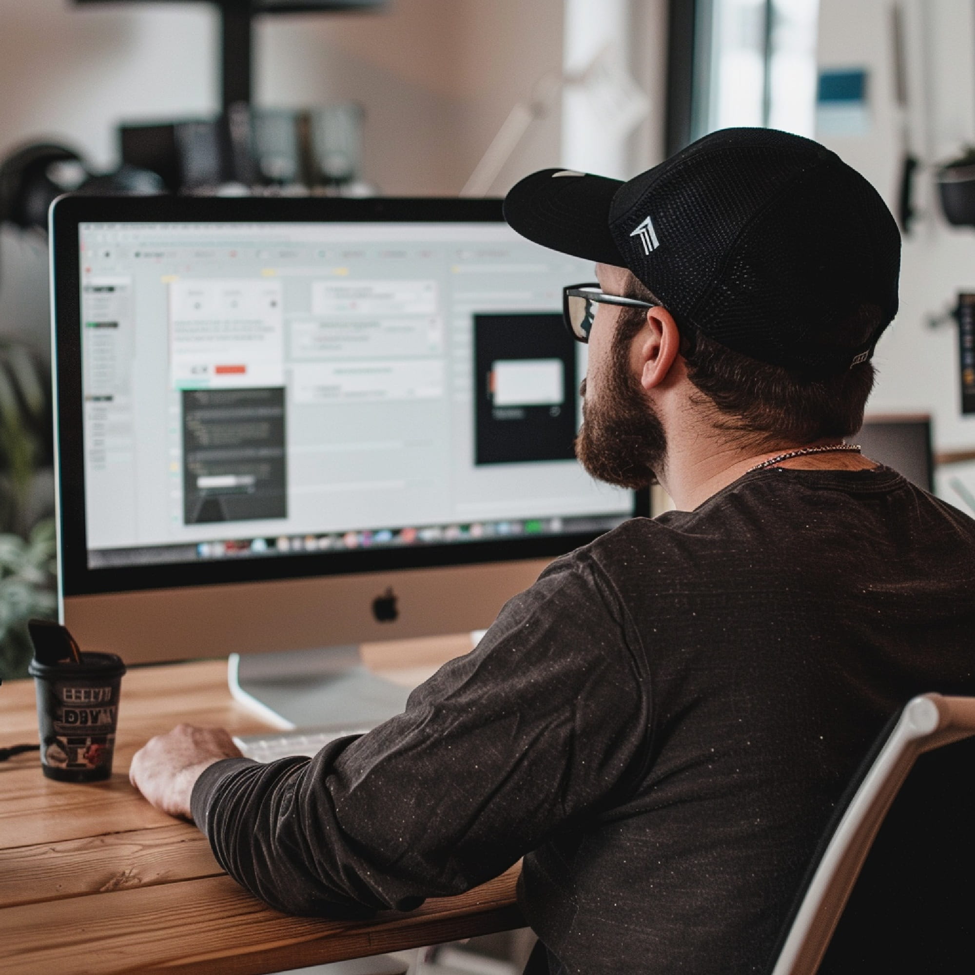 Website professional managing a business website