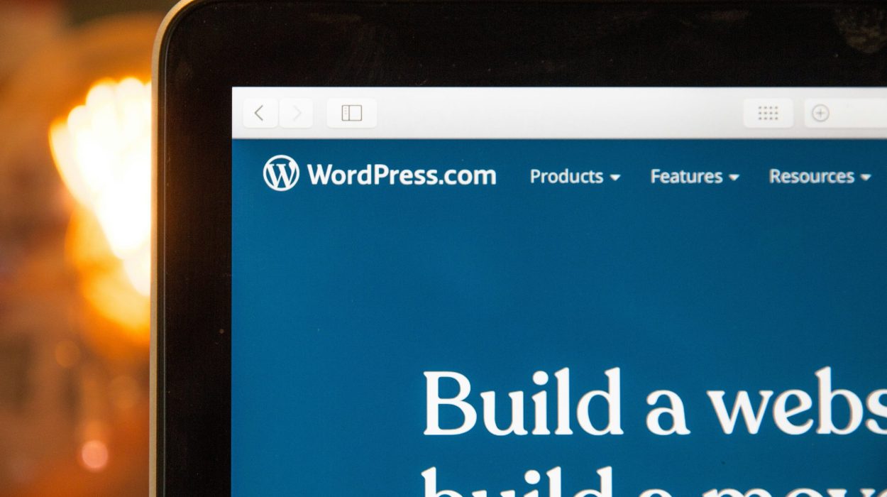 WordPress.com website displayed on a laptop screen